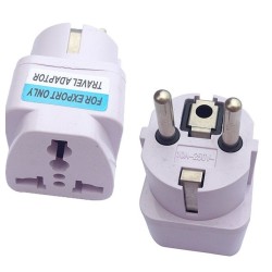 TRAVEL ADAPTOR W/2 ROUND PIN, EU ,2P