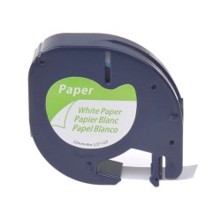 Cartridge Dymo LT paper labels , 12mm X 4mtr , Black On white ,for LT-100H