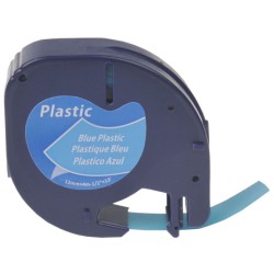 Cartridge Dymo LT Plastic labels 12mm X 4mtr, Black On Blue ,for LT-100H