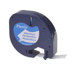 Cartridge Dymo LT Plastic labels 12mm X 4mtr, Black On white ,for LT-100H