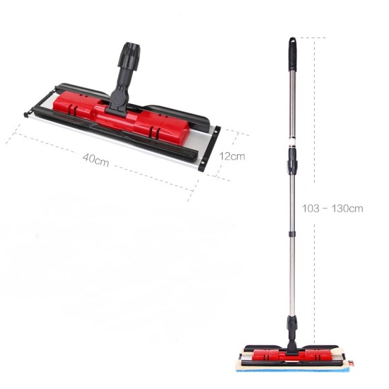 400mm Length X 120mm Width, Clip Floor Wiper Set , 1300mm Handle 