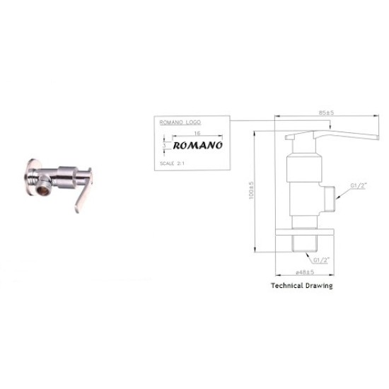 DOE RIGHT ANGLE VALVE RA46, BRASS BODY ,ZINC HANDLE,BRASS CARTRIDGE