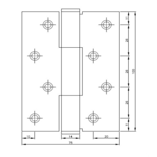 LOCAL ,HEAVY DUTY HINGES FOR ALUMINIUM GLASS DOOR ,2pcs/pair 100mm X 75mm X 3mm