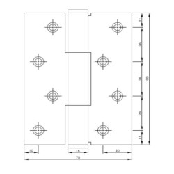 LOCAL ,HEAVY DUTY HINGES FOR ALUMINIUM GLASS DOOR,BEARING BUSH ,2pcs/pair 100mm X 75mm X 2mm