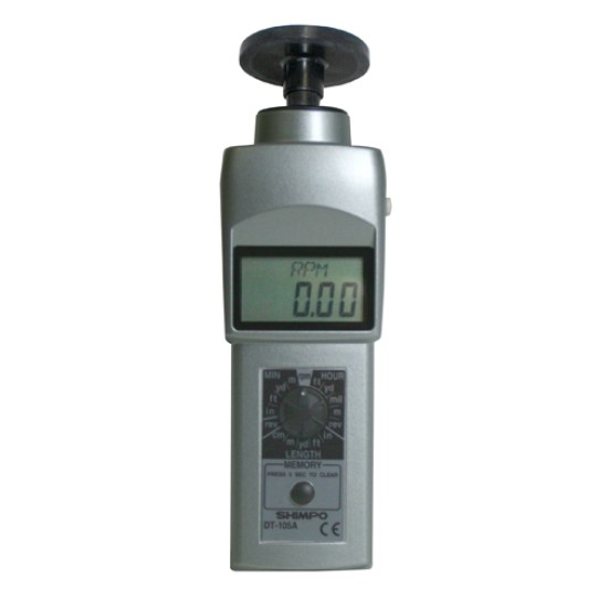 Shimpo contact tachometer, DT-105A with 6" Circle Wheel