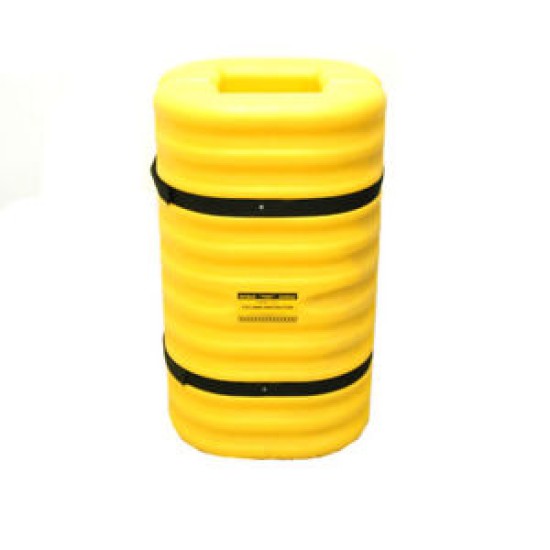 8" Column Protector, 42" High, Yellow with Black Straps, 2pcs/set