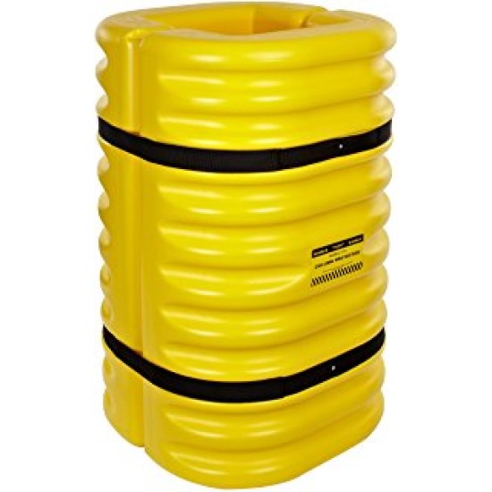 8" Column Protector, 42" High, Yellow with Black Straps, 2pcs/set