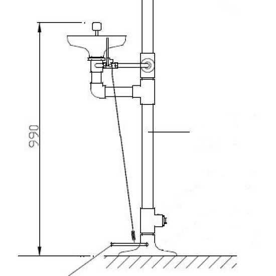 2ft,FOOT PEDAL WITH STAINLESS STEEL CHAIN, SPRING &amp; CLIP, SS SCREW AND ROUND NUT 