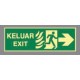 Photoluminescent type emergency eascape signs ,Rigid Plastic Sheet KELUAR -Right ,450mm (W)  x 150mm (H)) 