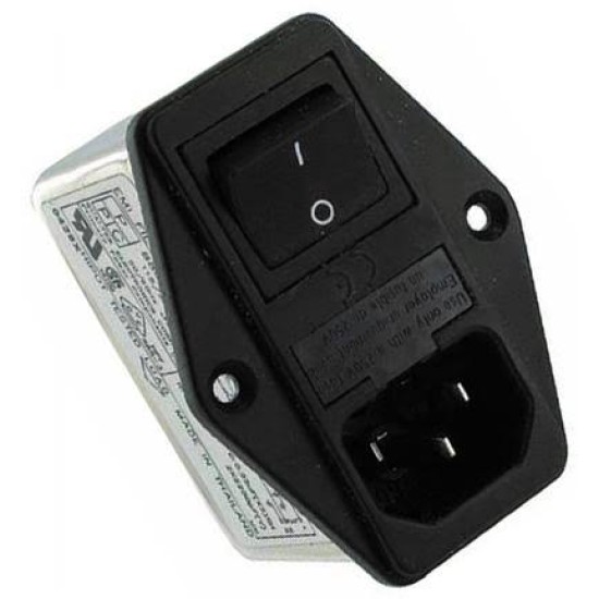880-06/003 Power Entry Module Dual Fuse Holder EMI Filter, 115/250VAC 6A