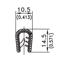 4-5MM THICKNESS , EDGE RUBBER SEAL , PROTECTION , 100mtr