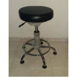 Blue ,ESD Stool # 1001  with high gaslift and 5 star leg with foot rest, with stud type