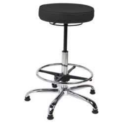Blue ,ESD Stool # 1001  with high gaslift and 5 star leg with foot rest, with stud type