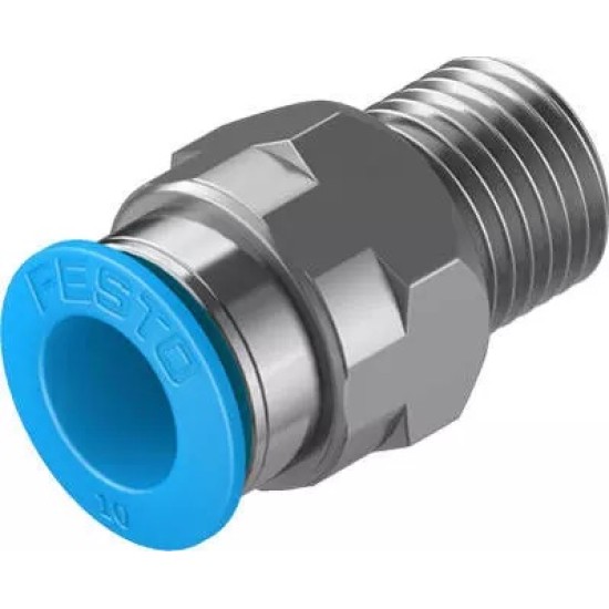 Pneumatic Fitting, Push-In Straight Connector, R1/4, 14 bar, 10mm,153007, QS-1/4-10 , 10pcs/pkt