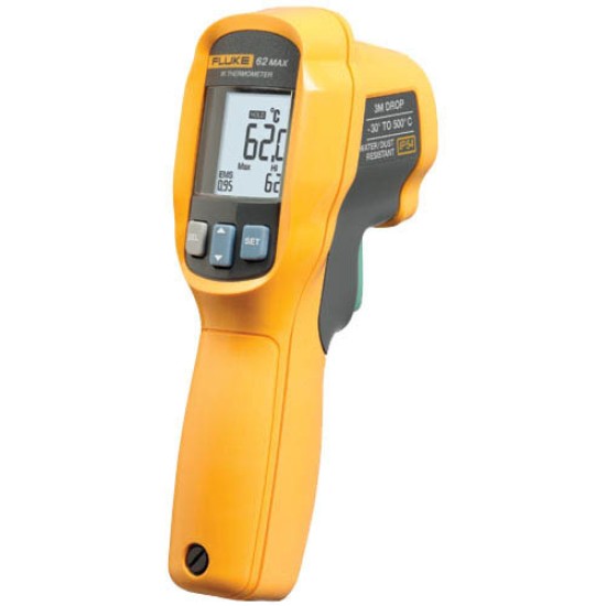 Infrared Thermometers ,Fluke 62  ,30°C to 500°C, 10:1 ratio, Â±1.5% Accuracy ,62Max