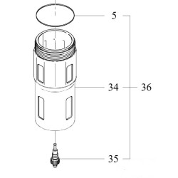 Filter Bowl only for Filter Regulator LFRS-1-D-7-MAXI (194808)