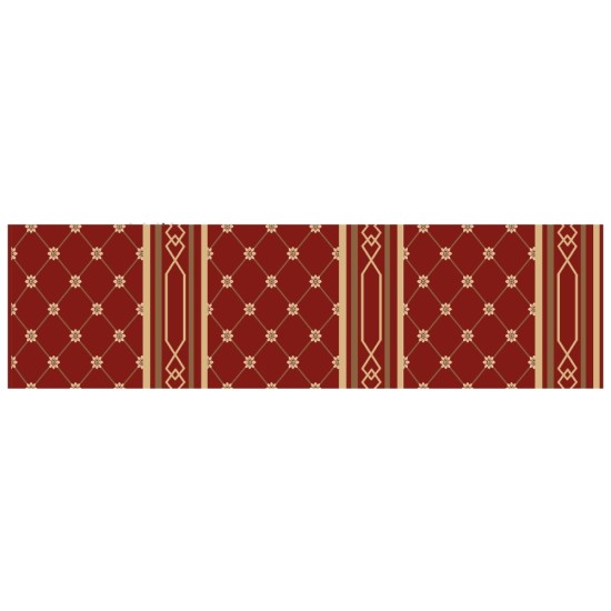 WTM-QT, red color, Wilton Mosque carpet − size 4ft(W) x 13ft (L) c/w edging , 3pcs/bag