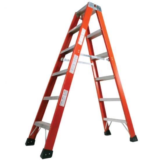 6 Steps (included the top landing) Fibreglass Double Sided A shape Ladder , H:1820mm