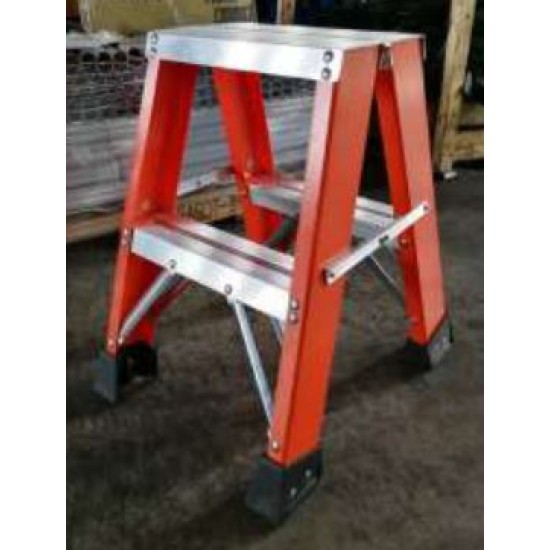 FIBREGLASS ALUMINIUM DOUBLE SIDED LADDER 2 STEP , 2ft Height , Loading 150kg