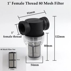 1" Female Thread 80 Mesh(180micron) Watering Filter ,Working pressure: 0.01~1.0MPa ,304 stainless steel filter