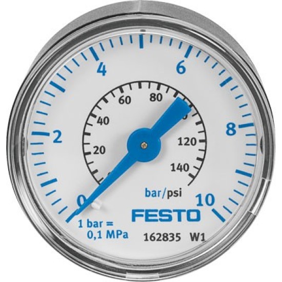 MA-50-10/1/4, Festo , 48MM , 0-10bar/140psi , Gauge ,1/4"BSPT ,162838