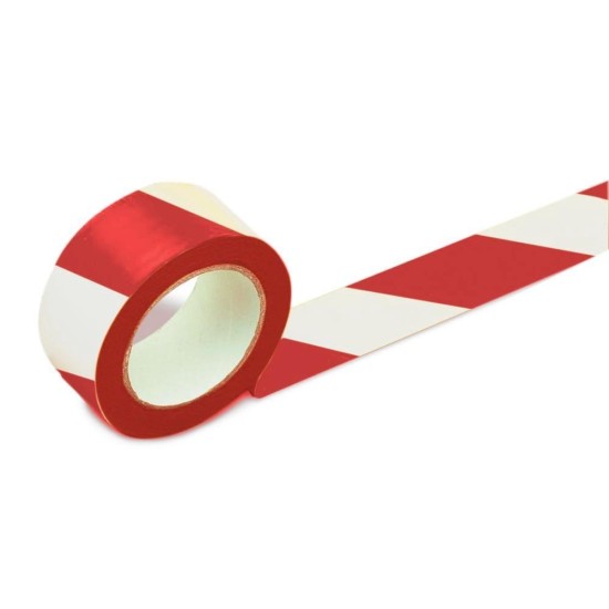 Floor PVC White/Red Tape,Plastic Core ,2"