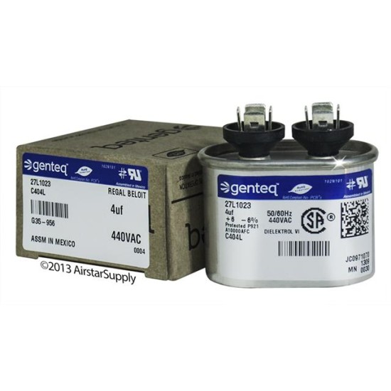 GENTEQ  27L1023  Film Capacitor, Motor Run, 4 ÂµF, 440 V, PP