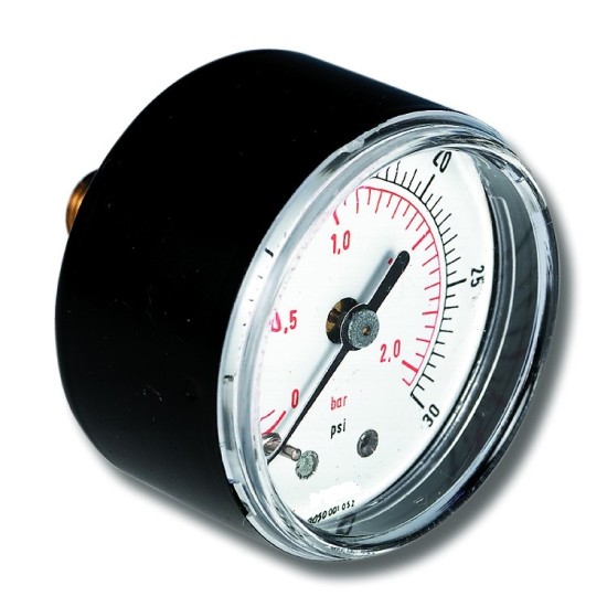 PRESSURE GAUGE, BACK THREAD, M13, 53MM 0-60PSI/4bar, BLACK METAL CASING