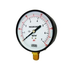 Unijin, WGBP/403-0030, 100mm x 300PSI (20kgf/cm2 & 300PSI) pressure gauge, 3/8" bottom connection, metal casing 