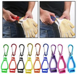 Glove Clip with Carabiner Shackle Hook , 10pcs/pkt