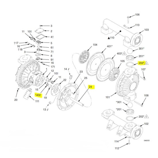 Husky 2150 diaphragm pump part kits ,24, 202, 402 