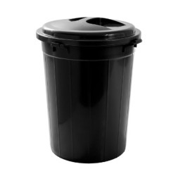 Twin Dolphin, 12 gallon Black Dustbin ,53cm Height X 41cm Diameter