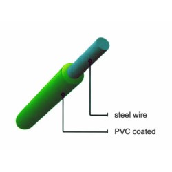 2.5mm PVC Coated Steel Wire , 30meter/roll