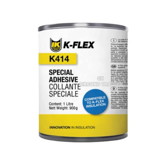 K-FLEX K-414,Black ,Contact Adhesive is an air-drying, contact adhesive that is excellent for joining seams and butt joints of elastomeric pipe and sheet insulation