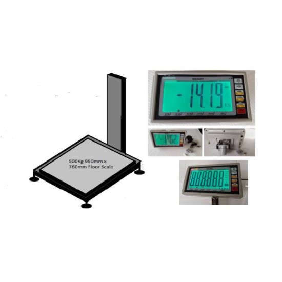 Stamping with calibration report only ,500kg X 0.1kg, 900mm X 760mm Plaftorm , Digital LCD Floor Weighing Scale 