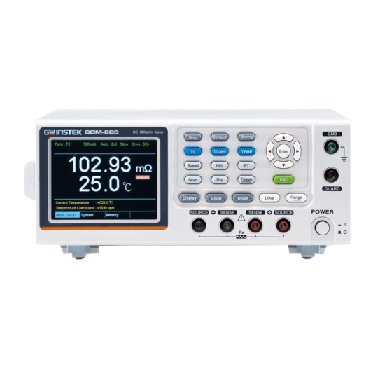 Milli-Ohm Meter, 4-Wire, 0.05ohm to 5Mohm, 1 Âµohm, 1 A, 0.05%, 102 mm,with Handler, RS-232C &amp; USB Device