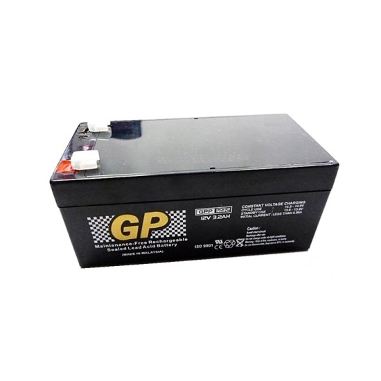 GPP1232, 12V 3.2AH Sealed Lead Acid Rechargeable Battery 