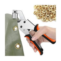 Grommet Tool Kit, 3/8 Inch Eyelet Pliers Tool(10mm) for Tarps, Fabric & Leather, with Hole Punch and 500Pcs