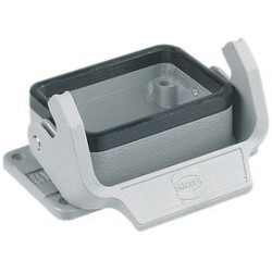 Heavy Duty Connector Base, Low Profile, Han B Series, Bulkhead Mount, 6B, Han 6B Hoods & Inserts 