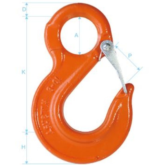 1.12ton EYE HOOK SHE6 , WLL 1.12t , D:9mm ,K 80mm, A:20mm , T:16mm , H:20mm , P24mm