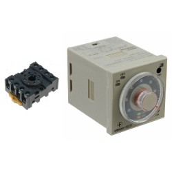 Omron H3CR-F8N AC24-48/DC12-48 OMI ,TIMER with PF083AE Base ,Timer Relay, 8-Pin Connector, DPDT, 12 to 48 V dc, 24 to 48 V ac 