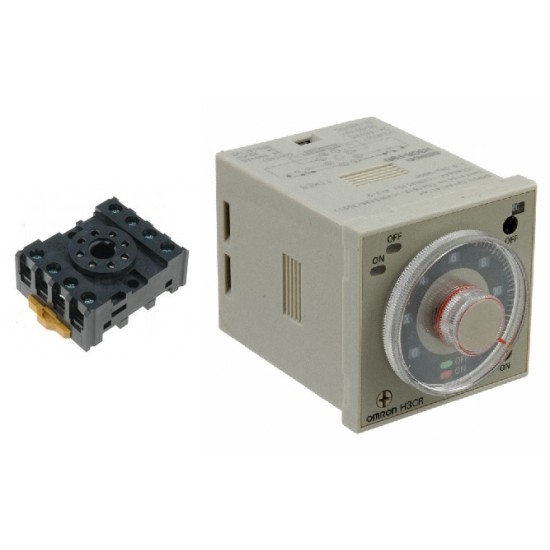 Omron H3CR-F8N AC24-48/DC12-48 OMI ,TIMER with PF083AE Base ,Timer Relay, 8-Pin Connector, DPDT, 12 â†’ 48 V dc, 24 â†’ 48 V ac 