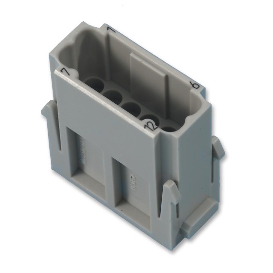 9140123001 Heavy Duty Connector Insert, Pin Module, Less Contacts, Han-Modular DD Series, 12 Ways, 2, Plug 