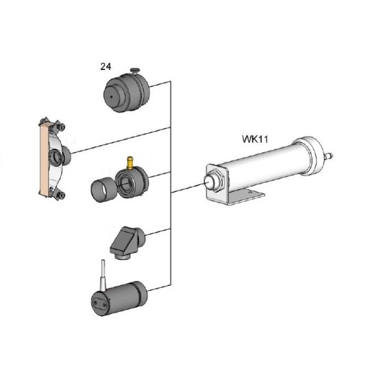 Laser pointer ,Laser sighting option for Lenses 39 and 26 mm ,Overview: part no. (24)