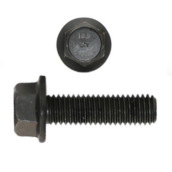 Hex Flange Head Bolt ,Hex Size : 13mm X Total Height 8mm ,M8 X 1.25 X 30mm , 500pcs/bag