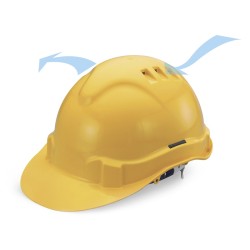 Yellow ,Sirim ,Helmet c/w Plastic Slide-Lock 