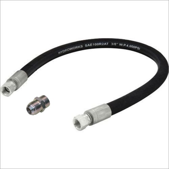 Packout lifter, 2600PSI,11ft X OD17.4mm (ID: 3/8’’) Yokohama 1SN-06 high pressure hose c/w both end 12 JIC 19mm (16 G) x 3/8" Hose Tail ,3/8"BSPT X 3/8"TAPER HYD NIPPLE 
