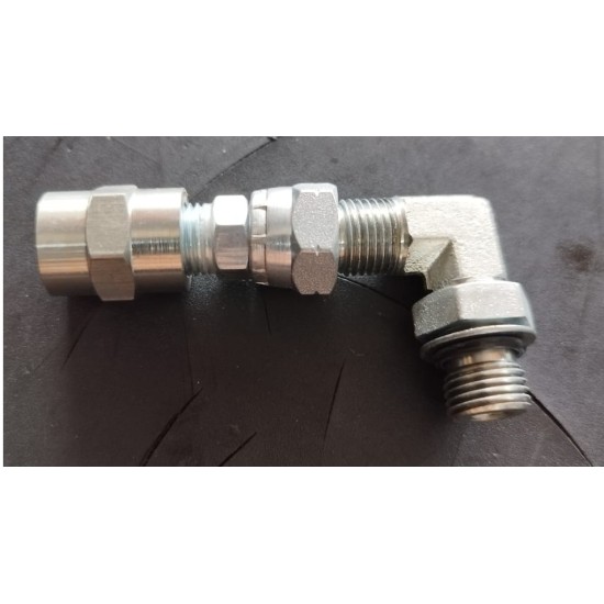Lock Nut type Male JIC 3/8’’ x Female BSP ¼’’ Hydraulic Connector Set