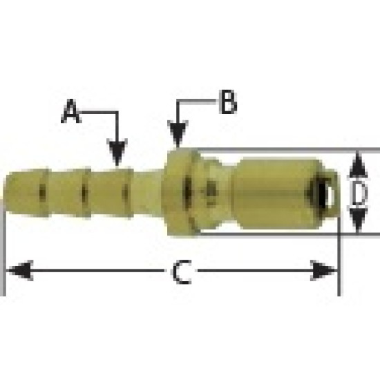 Hofmann , Brass 1/4" Hose BARB Series M, Fitting , 10pcs/pkt