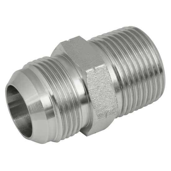 12 JIC X 1/2" BSPT Stainless Steel Male Straight Connector ,Male Thread Nipple ½" BSPT X Taper 19mm X 16G